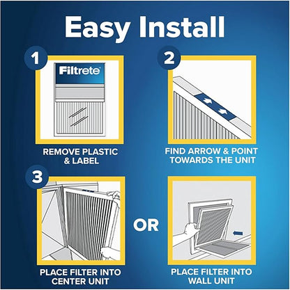 Filtrete 12x20x1 AC Furnace Air Filter, MERV 11, MPR 1000, Micro Allergen Defense, 3-Month Pleated 1-Inch Electrostatic Air Cleaning Filter, 2 Pack (Actual Size 11.81x19.81x0.81 in)