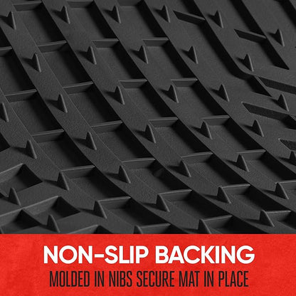 Motor Trend FlexToughXL Floor Mats for Cars Full Set, All-Weather Rubber Automotive Floor Mats, Waterproof Heavy Duty Car Mats, Flexible Floor Liners for Car Truck Van SUV, Car Floor Mats (Black)
