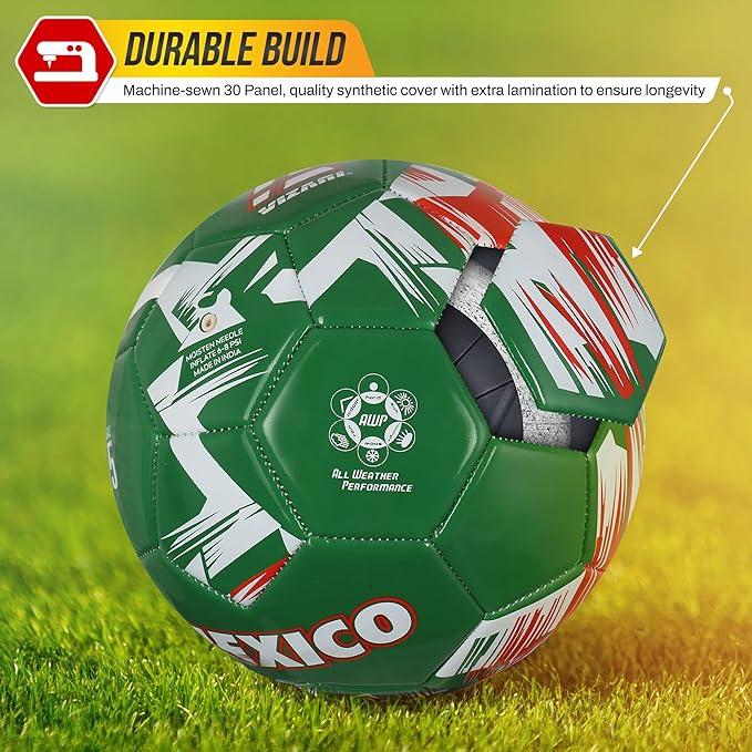 Vizari National Team Soccer Balls | Durable Faux Leather & Rubber, Three Sizes, Nine Countryballs - Elevate Your Play with Iconic Team Representation