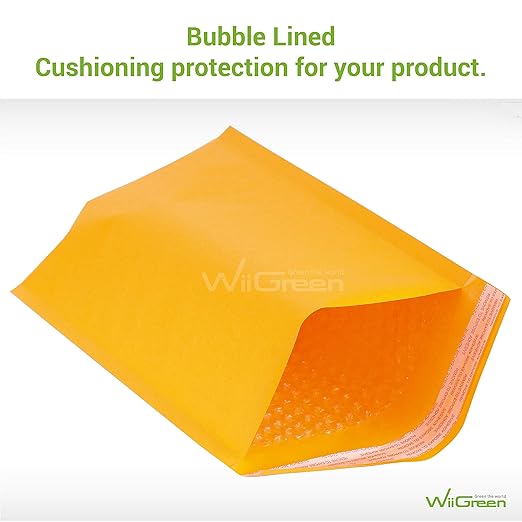 000 25 PCS 5x7 Inch Kraft Paper Bubble Mailers Padded Envelopes Bags with Peel and Seal for Gift, Packing and Shipping, Keep Safe and Protected, Wholesale Price (Usable Size: 4x7 Inch)
