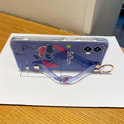 for Motorola Moto G Stylus 5g 2024 Case 6.7" Wrist Strap Cute Cartoon Phone Case for Women Girls Aesthetic Design TPU Shockproof Protective Case (Stit 1)