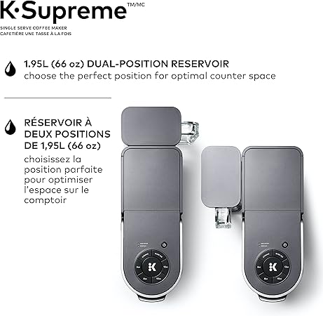 Keurig K-Supreme Coffee Maker, Single Serve K-Cup Pod Coffee Brewer Machine, With MultiStream Technology, 66 Oz Dual-Position Reservoir, and Customizable Settings, Gray