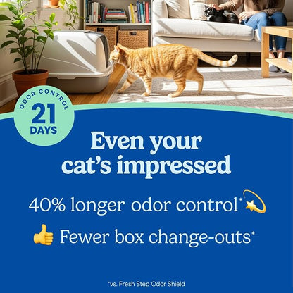 Fresh Step Advanced Ever Fresh Multi Cat Clumping Cat Litter, 16 lb., 2 Pk Ultra Absorbent to Last Longer, Scented with Febreze Freshness, Lowest Dust Formula, Compatible with Most Auto Litter Boxes