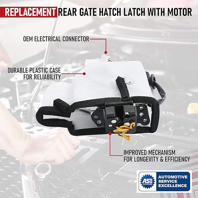 Replacement Rear Gate Hatch Latch - Compatible with Toyota Vehicles - 2003-2009 4Runner - Replaces 69110-35060, 69110-35062, 69110-35090 - Tailgate Lock Actuator Liftgate with Motor