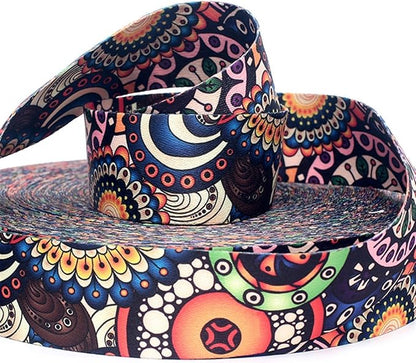 Webbing 5Meters 38mm Fashion Print Ethnic Jacquard Webbing Bags Strap Belt Ribbon DIY Textile Clothing Decor Sew Accessory(12)