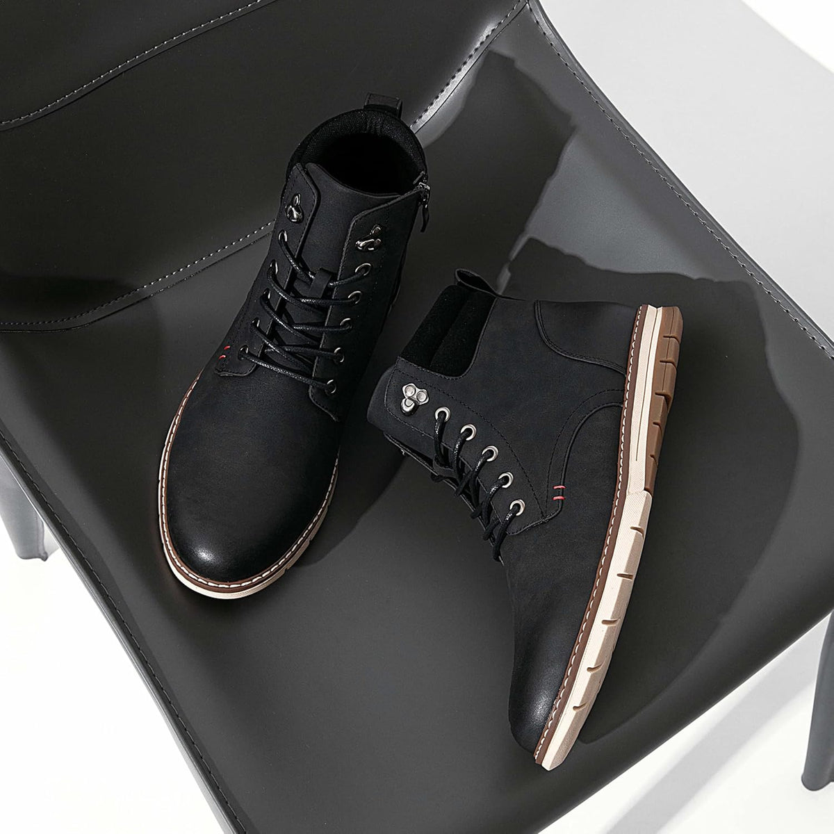 Vostey Boots for Men Casual Dress Shoes Fashion Waterproof Men's Motorcycle Boots .