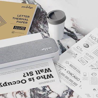 Thermal Printer Paper 8.5''A11'' US Letter 100 Sheets Quick-Dry Single Page Thermal Paper for Portable Thermal Printer