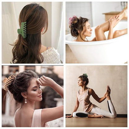 OWIIZI Hair Clip, 4.3" Matte Large Non-Slip Ponytail Jaw Barrette Strong Hold Banana Claw Clips for Women Long Thick Hair