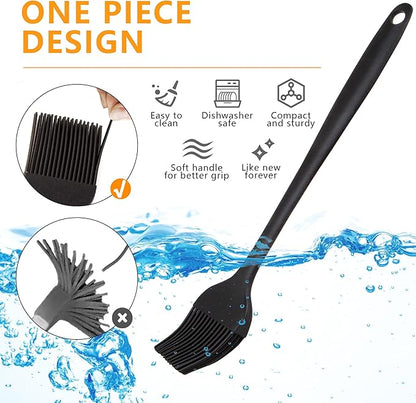 Basting Brush For Cooking, TRADYX Pastry Brush For Baking, One Pieces Design, Dishwasher Safe, Heat resistant silicone basting brush, Cooking Brush For Oil and Sauce