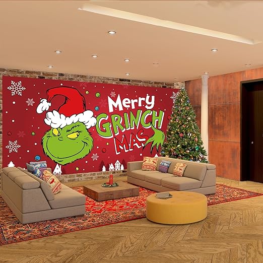 Christmas Garage Door Banner Decorations, 6x13 FT, Merry Christmas Banner for Garage Door Christmas Decorations, Christmas Garage Door Cover for Holiday Party Supplies, Outdoor Christmas Decorations