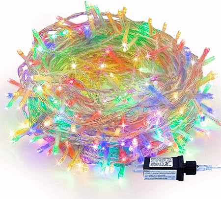 Rainbow String Lights Colorful - 320 LEDs 115ft35m End-to-End 8 Modes Plug in Inside Waterproof Fairy Twinkle Xmas IndoorOutdoor Tree Lights for ChristmasWeddingHomePatioNew Year - Multicolor
