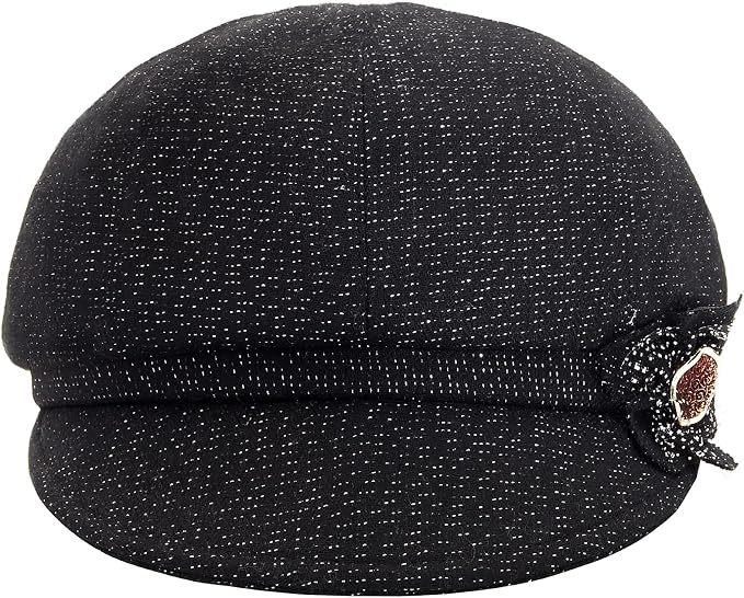 Women Retro Classic Visor Newsboy Cabbie Cap Beret Hats with Flower Buckle for Woman Ladies