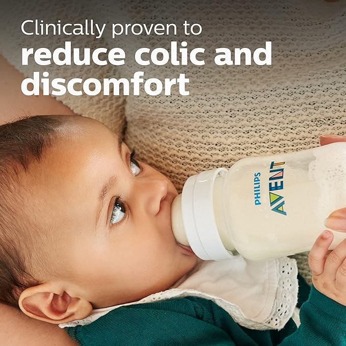 Philips AVENT Anti-Colic Baby Bottles, 11oz, 2pk, Clear, SCY10602