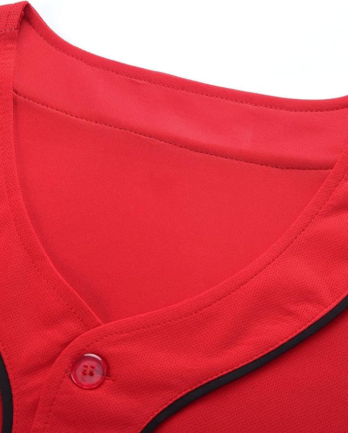 Baseball Jersey for Men Women Blank Sports Uniforms Button Down Plain Shirts Short Sleeve