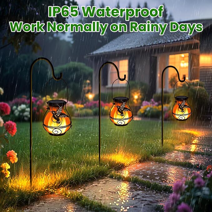 Lantern Holder Outdoor Waterproof Hummingbird Hanging Lantern Outdoor Garden Decoration 1 Pack( missing lid )
