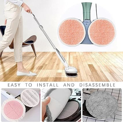 Electric Mop Pads 6.5 inch: G700  P700 Pink Spin Mop Replacement Pads Cordless Electric Mops for Floor Cleaning Scrubber Microfiber Round Scrub 8 Pack