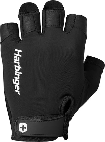 Harbinger Pro Gloves 2.0 for Weightlifting, Training, Fitness, and Gym Workouts - Unisex Black X-Large