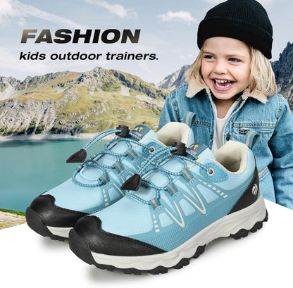 Size 3 Big Kid, UOVO Boys Girls Hiking Shoes Kids Waterproof Running Trail Fashion Sneakers Breathable Lightweight Non-Slip Outdoor Walking Sports Shoe(Little/Big Kids)