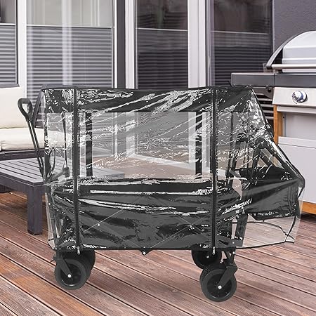 Happyyami Waterproof Wagon Canopy Universal Rainproof Cover for Handcart Garden Cart Stroller Canopy Attachment