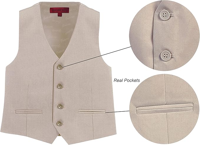 Gioberti Boy's 4 Button Formal Suit Vest