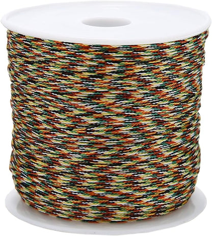 0.031" Nylon Cord, Macrame Chinese Knot Thread, Braided Bracelet (Colorful, No Gold Added)