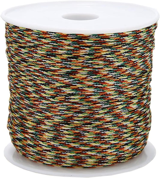 0.031" Nylon Cord, Macrame Chinese Knot Thread, Braided Bracelet (Colorful, No Gold Added)