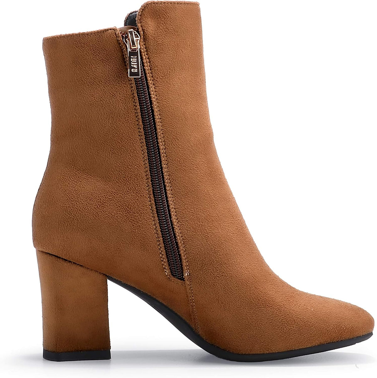New But Not In Original Box.IDIFU Women's Ada Fashion Square Toe Ankle Boots Low Block Heel Short Boots Side Zipper Booties Shoes- Half Size Larger