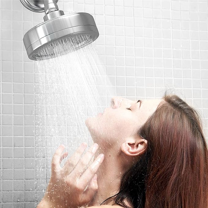 AquaHomeGroup Luxury Filtered Shower Head (Metal) - Vitamin CEA 5 Shower Caps - Reduses Chlorine Sediments - Consistent Water Pressure - Massage and SPA Effery Shower Head