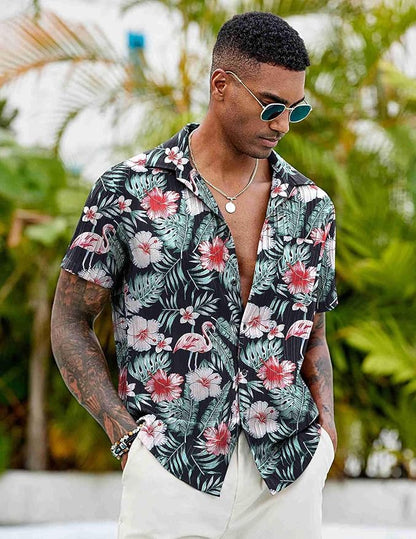COOFANDY Mens Casual Button Down Shirts Short Sleeve Textured Shirt Summer Beach Shirts for Men