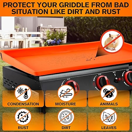 Silicone Griddle Mat,Silicone Griddle Mat Cover, Heavy Duty Food Grade Grill Cover, All Season Cooking Protective Cover, Protect Your Grill from Debris, Dust and Rust (Full-Edge, 36inch)