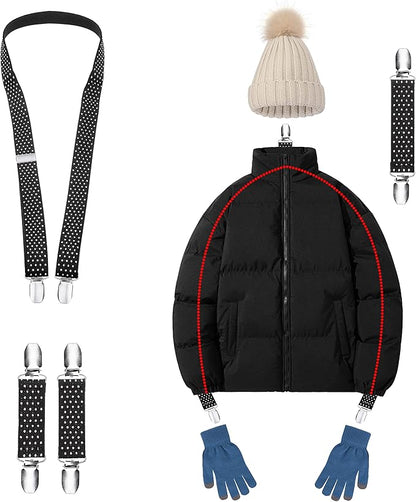 Eco-Fused Mitten Clips and Hat Clip - Never Lose Mittens, Gloves, Beanie Caps Again - Strong Clips for Secure Attachment