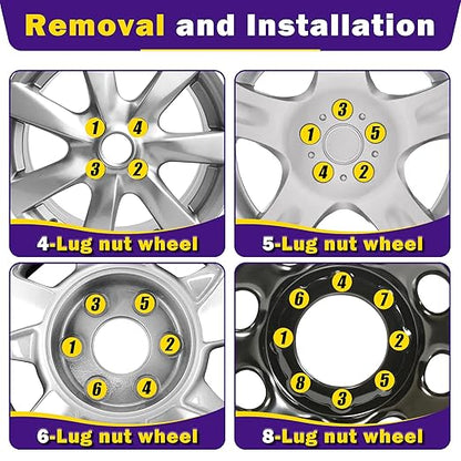 M14x1.5 Spike Lug Nuts, Set of 24 Black Spline Spiked Lug Nut with Key for Chevy Silverado 1500 GMC Sierra Yukon Tahoe Dodge Ram Ford F150, 14x1.5 Acorn Solid Metal Truck Lug Nut Wheel Accessories