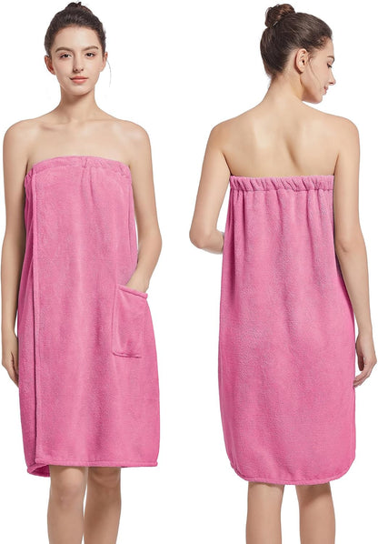 Women'S Soft Wrap Towel Full Length?Bath Robe After Shower Female Plush Long?Spa Bathrobes Lightweight With Pockets .