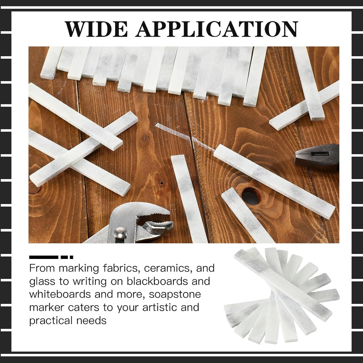 120 Pcs Soapstone Pens Welding Soap Stone Pencils Flat White Soapstone Refills Chalks Marking Tools for Welders Textile Removable Markings on Steel Cast Iron