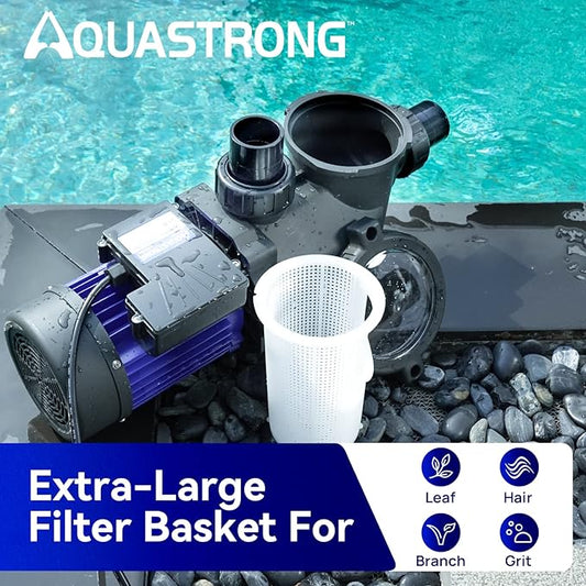 AQUASTRONG In/Above Ground Pool Pump, High Flow (Single Speed, 3HP, 9350 GPH, 220V)