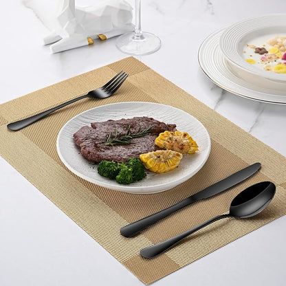 Black Dinner Forks Set, 8-Piece 8 Inches Food-Grade Stainless Steel Silverware Forks,Dishwasher Safe Cutlery Fork, Metal Black Table Fork For Home,Party or Events