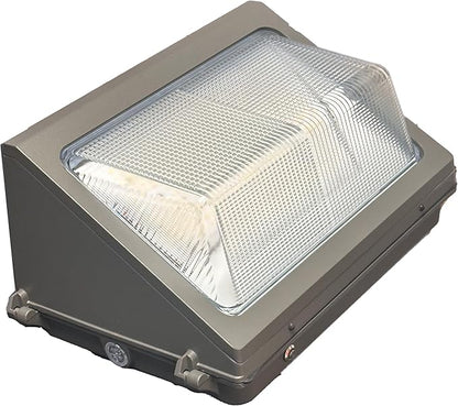 80W Non Cut Off LED Wall Pack with Emergency Battery BackupPhotocell, RoHs Compliant UL and DLC Certified LED Wall Packs Commercial, 5 Year Warranty CCT and wattage tunable