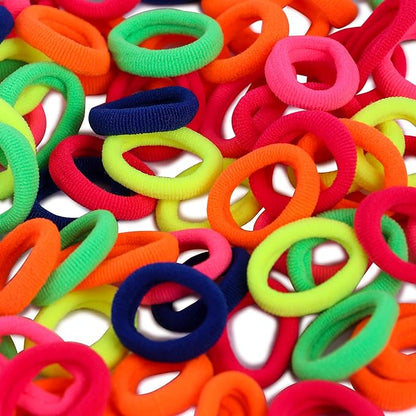 Ponytail Holder Cotton Mini Hair Elastic Rubber Bands  Tight, Non-slippery, Stretchable  Cotton Elastic Hair Rubber Bands for Kids, Girls  Women's (Pack of 50)