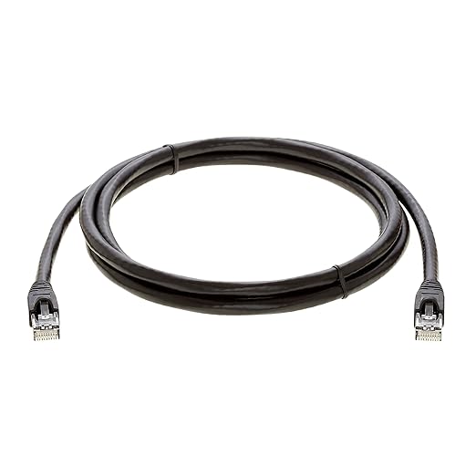 InstallerParts Ethernet Cable CAT6A Cable UTP Booted 15 FT - Black - Professional Series - 10GigabitSec NetworkHigh Speed Internet Cable, 550MHZ