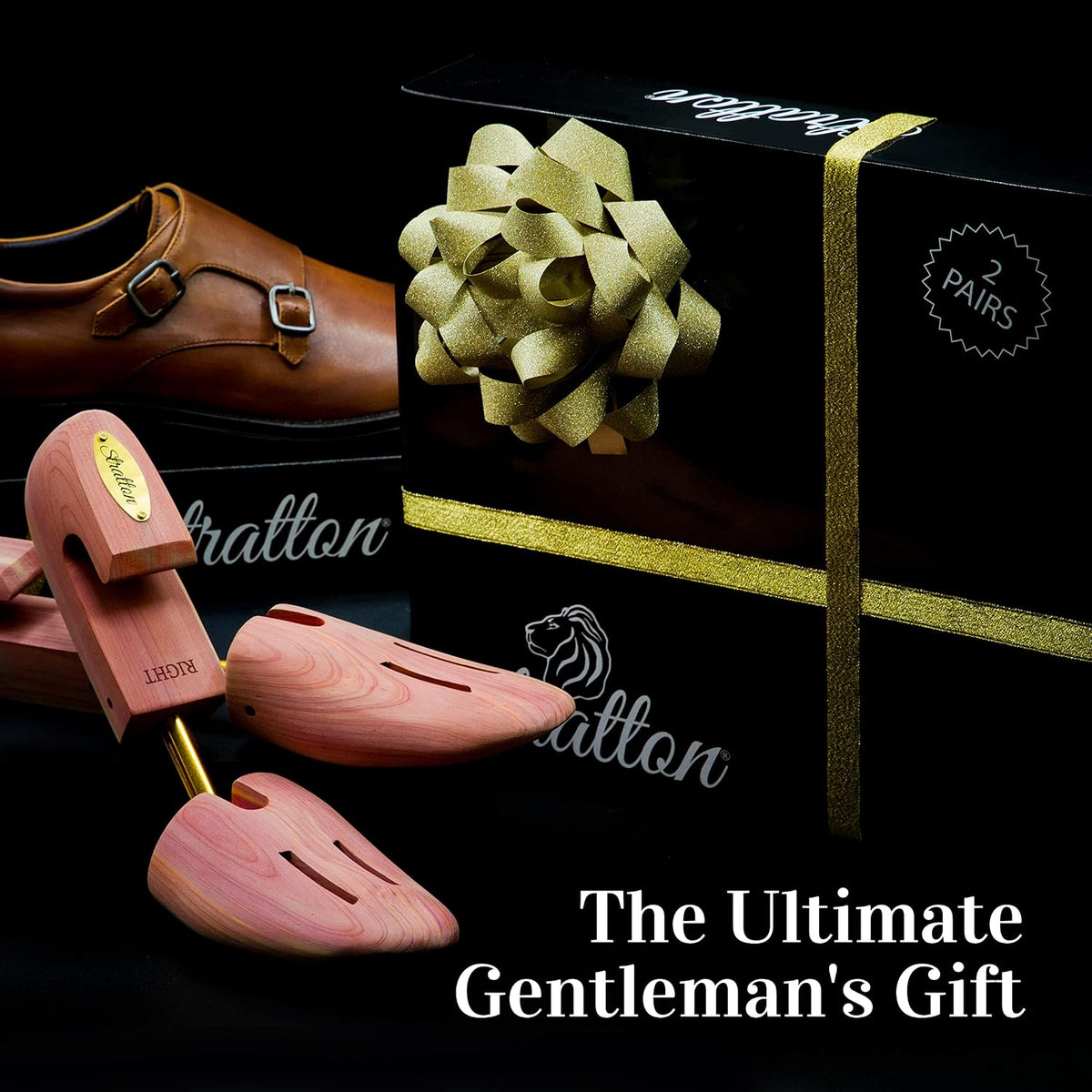 STRATTON MENТS ADJUSTABLE SPLIT TOE CEDAR SHOE TREE | 2-PACK | GROWN IN USA | GREAT GIFT FOR MEN