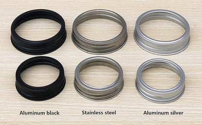 Food Safe and BPA Free Silver Stainless Steel Rust Resistant Screw BandsRings for Mason, Ball, Canning Jars (12 Pack, Regular Mouth)