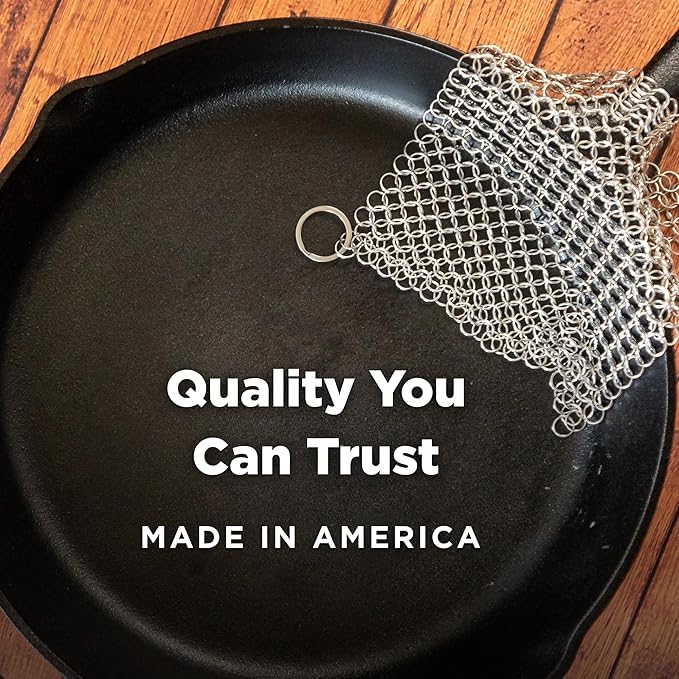 The Ringer - The Original Stainless Steel Cast Iron Cleaner, Patented XL 8x6 Inch Design