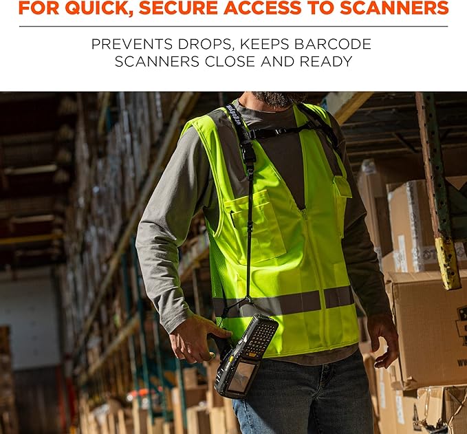 Ergodyne Squids 3132 Barcode Scanner Harness, Large , Black