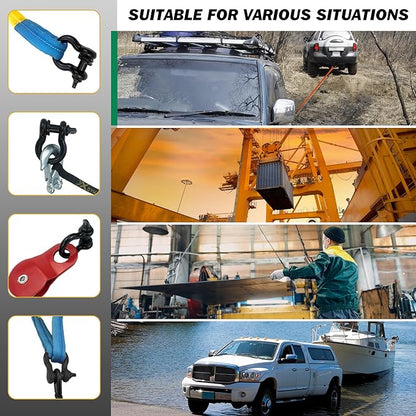D Ring Shackles, 12" Clevis Shackle with 916" Screw Pin 26,400Ibs Break Strength, Rugged Off Winch Shackle Heavy Duty Shakcles (Black) Accessories for Jeep Pickup Trucks SUV Trailer ATV UTV