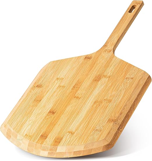 Pizza Peel 16 Inch, Natural Bamboo Pizza Peel Pizza Paddle Spatula Oven Accessory for Large Wood Pizza Board For Transferring & Serving, Wood Pizza Cutting Board for Cheese Bread Fruit Vegetables