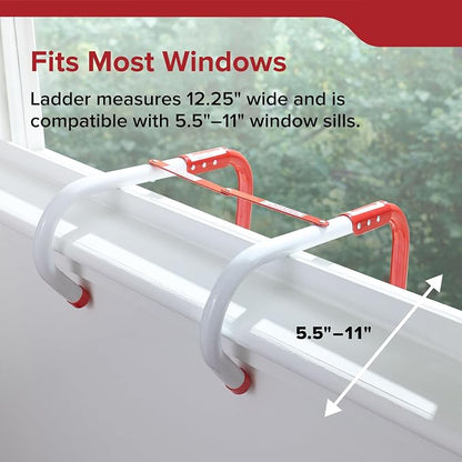 Kidde Fire Escape Ladder, 2-Story Rope Ladder, Extends to 13-Feet, Anti-Slip Rungs