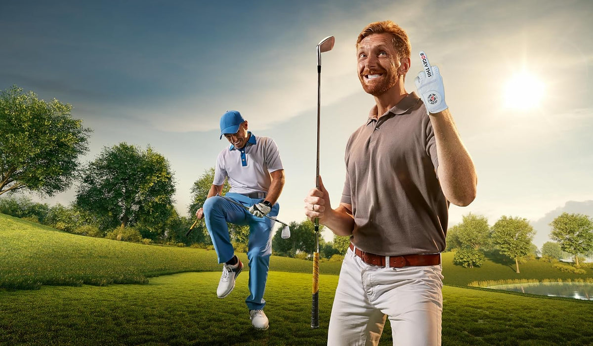 Funny Golf Glove - Premium 100% Cabretta Leather Shocker Golf Gloves Golf Attire and Essentials for Men Fun Golfer Gag Gift Right Left Han