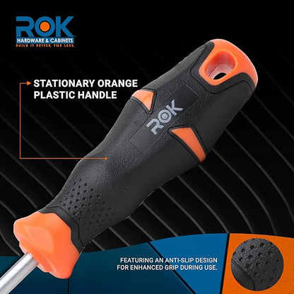 Pozi 2 Screwdriver, Chrome Shaft in Black with Orange Handle, ROKPOZI