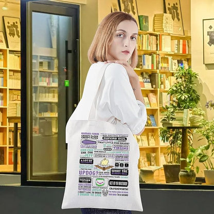 LEVLO WWD Shadows Quote Canvas Tote Bag Fahim Fazli And Emily Fans Gift TV Show Vampire Theme Shoulder Bag For Family Friend