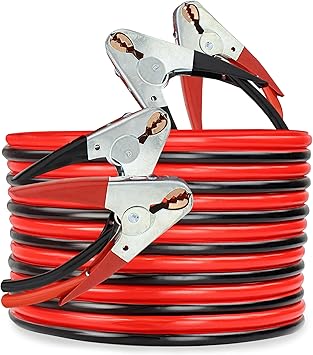 ABN Jumper Cables, 25ft Long, 2-Gauge, 600 AMP  Commercial Automotive Vehicle Booster Cables  Motorcycle Car ATV